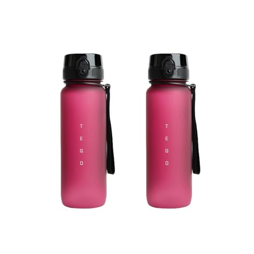 Image of TEGO Rise Tritan Water Bottle | 800ml Secure Flip Lock Lid | BPA-Free, Durable & Impact-Resistant | Wrist Strap for Easy Carry | Hydration Tracker | Gym, Office, Travel Water Bottle- Pack of 2