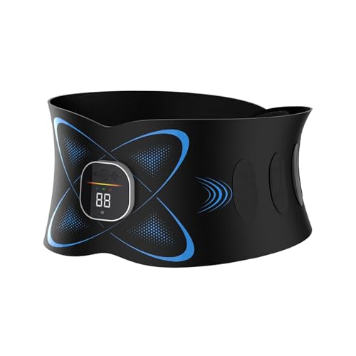 tulilut Ab Toning Belt – EMS Muscle Stimulator with 7 Modes & 16 Intensities, Heated Core Training Belt for Men & Women, Rechargeable Abdominal Trainer with Heat Therapy for Home Gym(Black)