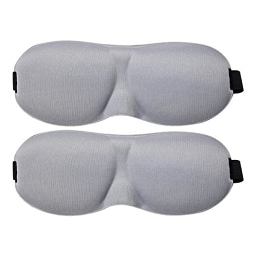 スリープマスク 2PCSユニセックス通気性睡眠アイシェードカバーアイマスクパッチレスト目隠しアイパッチナイトマスクスリーピングマスク 3dスリープマスク (Size : Grey)