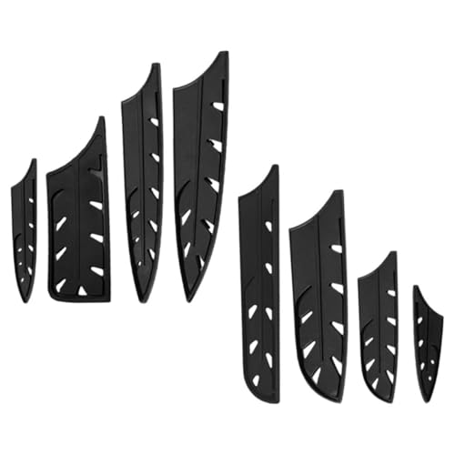 OFFIGAM Fundas Protectoras de Plástico Color Negro Juego de 8 para Almacenamiento Seguro y Práctico en Cuchillos de Cocina para Utensilios de Cocina