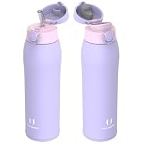 Super Sparrow Botella Agua Acero Inoxidable - Botella Termica - 950ml - Termo Sin BPA, Botella de agua para niños - Incluye 2 Tapas : con Pajita y con Boquilla
