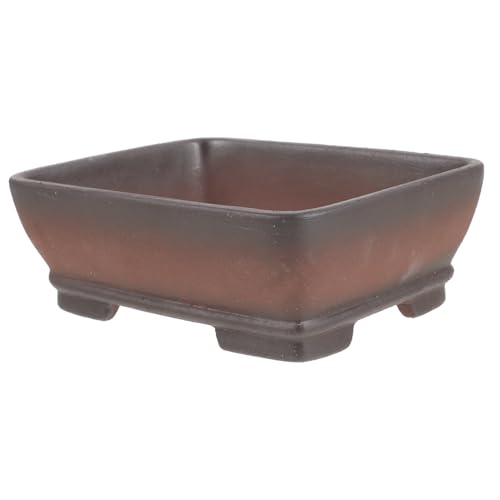 CIMAXIC Jardinera De Arena Morada Maceta Portátil Planta Maceta De Arena Morada Florero De Terracota Árbol Bonsai Macetas De Bonsai con Bandeja De Drenaje Maceta De Barro Arcilla Morada