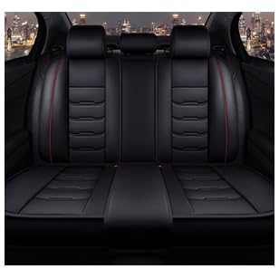 Housses de siège de Voiture pour Ford Ranger Wildtrak 2016-2024, Ensemble de Protection de siège en Cuir, Accessoires intérieurs antidérapants,Black