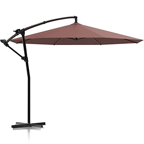 LAUSAINT HOME 10FT Patio Offset Cantilever Umbrella,Large Outdoor Hanging Market Umbrella,Waterproof & 95% UV Protection Sun Shade for Garden Lawn Deck Backyard Pool LAUSAINT HOME 10FT Patio Offset Cantilever Umbrella,Large Outdoor Hanging Market Umbrella,Waterproof & 95% UV Protection Sun Shade for Garden Lawn Deck Backyard Pool