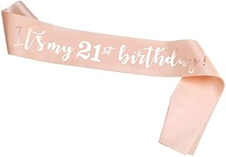 HOWAF Rose Gold 21st Birthday Sash Party Decoration Its My 21st Birthday Satin Sash 21st Birthday Gift for Her 21st Birthday Accessories for Girls, Women, One Size