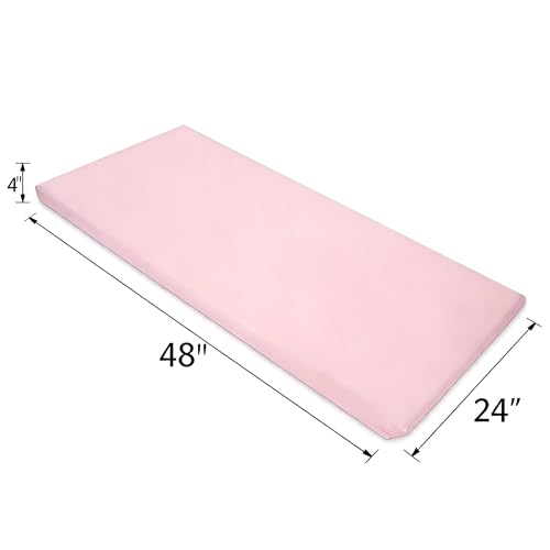 Image of American Baby Company 2 Pack 100% Cotton Percale Fitted Nap Mat Sheet with Elastic Corners, 24 inch x 48 inch x 4 inch - Soft & Breathable Rest Mat Sheet or Nap Mat Cover for Daycare & Preschool, Pink