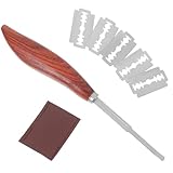 TOGEVAL Herramienta Cortar Pan con Mango de Madera Cuchillo Masa con Cuchillas Repuesto y Funda PU para Repostería y Panadería