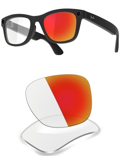 ThunderClap �Ό����������Y Ray-Ban Meta Wayfarer RW4006 50mm | RW4008 53mm �X�}�[�g�O���X�ɑΉ�, Hd - ���b�h �t�H�g�N���~�b�N - ��Ό�, RW4008 53mm