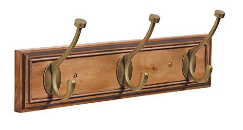 Amerock HR55656HGB-XCP5 Beveled Squared 18" Hook Rack Honey Pine/Gilded Bronze - pack of 5