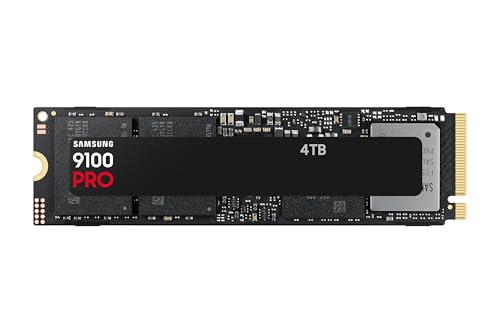 Samsung SSD Interne 9100 Pro, NVMe 2.0 PCIe 5.0x4, Capacité 4To, Vitesse de Lecture jusqu'à 14 800 Mo/s, Les Performances de la Gen5 sur PC et PS5, MZ-VAP4T0BW