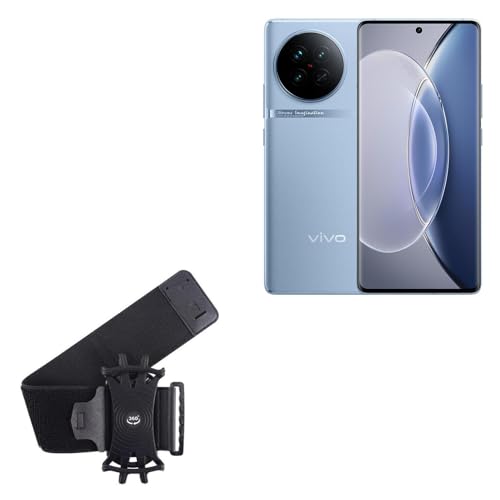 BoxWave Holster Compatible with vivo X90 - ActiveStretch Sport Armband, Adjustable Armband for Workout and Running - Jet Black