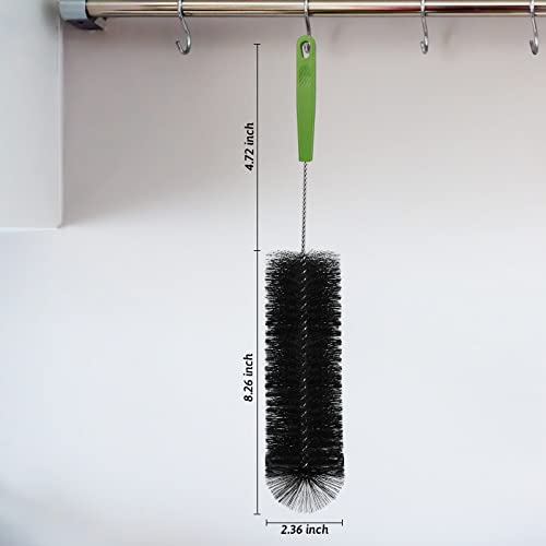 Image of Long Bottle Brush, 12.98 in Bendable Cleaner Brushes for Cleaning Neck Beer Bottles, Wine, Baby Bottles, Water Bottles, Tumblers, Flask, Bird Feeder, Vase, Pipes and Brewing Supplies Black /1Pack