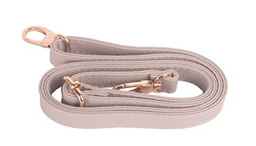 Beacone Adjustable Leather Replacement Crossbody Handbag Purse Strap Shoulder Bag Strap (Gray)