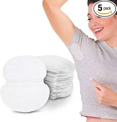 Adhesive Sweat Absorber Pad, Underarm Sweat Pads Disposable Armpit Pads, Underarm Sweat Pads for Men and Women (Pack of 5, Color: White)