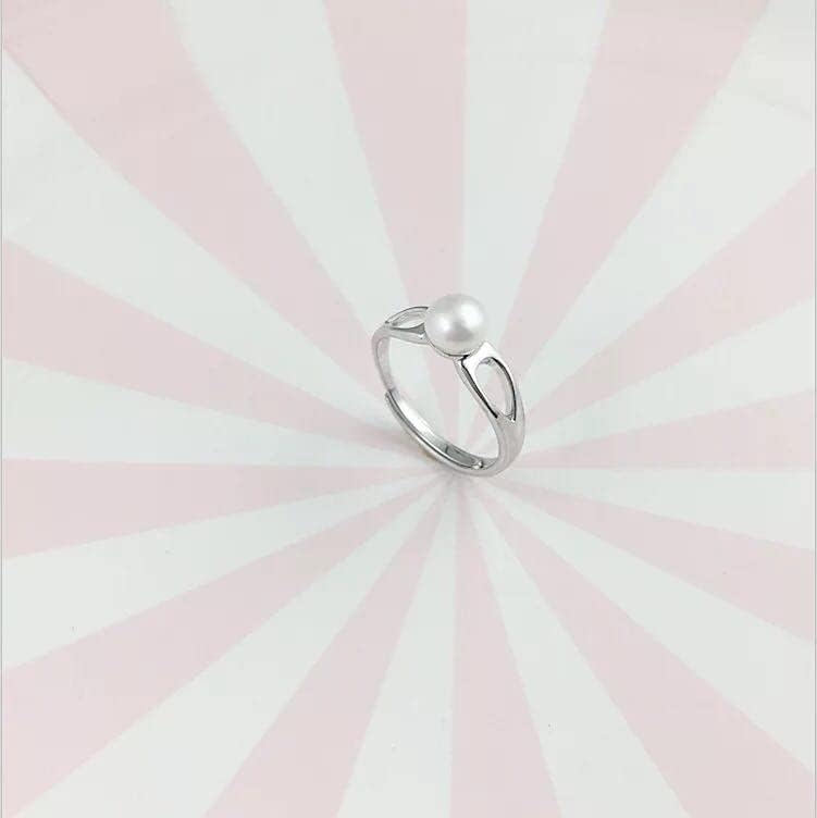 Solid 925 sterling silver ring setting, ring mounting, ring blank without pearl, jewelry DIY, gift DIY image 5
