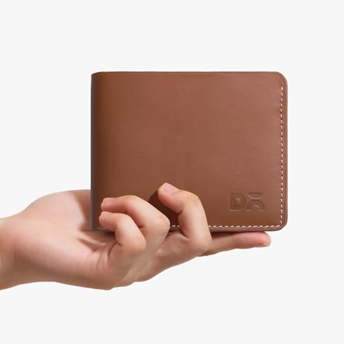 Image of DailyObjects Stylish Tan Genuine Leather Men's Bi-Fold Wallet with Multiple Card Holders|Cash Section|Durable Classic Design| Everyday Organizer for Securely Carrying Money| Cards| IDs| and Essentials