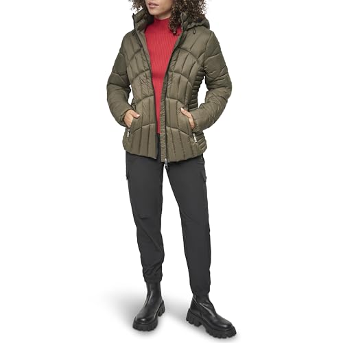 DKNY Doudoune légère à capuche veste mi-saison matelassée tendance pour femme