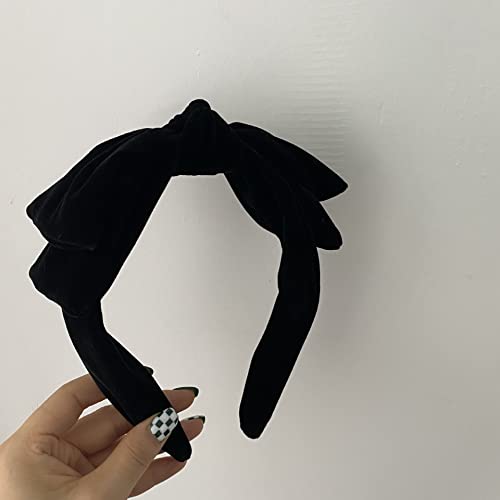 Yertter Dainty Black Velvet Knot Bow Turban Wide Headbands Yoga Thick Headbands Wide Hairbands Headband Headwrap Hair Band Fashion Hair Accessories For Women #TOP5