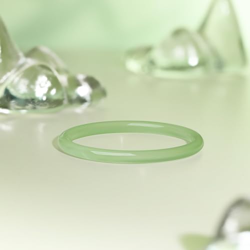 Bangle Bracelets for Women Blue Green White Chalcedony Round Bracelets Natural Gemstone Lucky Accessory Gift with Certificate Her Mom3