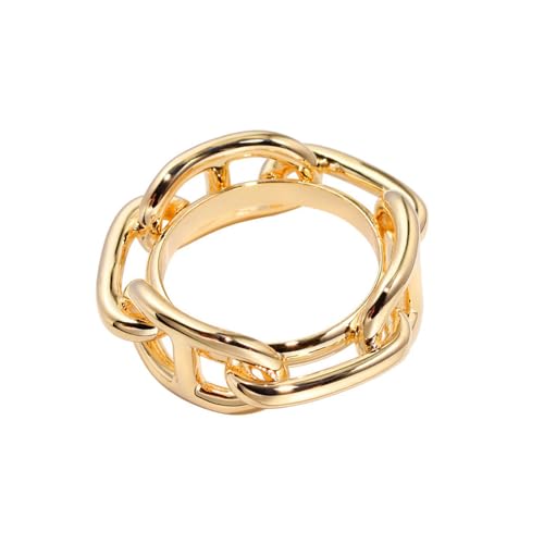 Chunky Chain Silk Scarf Ring Clip for Women Minimalist Wide Band Statement Buckle Holder Clasp Holder Scarfs T-Shirt Shawl Scarves Clasp Dress Clothing Accessories Jewelry (Gold-tone)