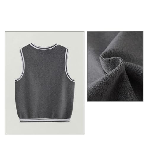 School Uniform Sweater Vest Teen Girls Y2K V Neck Knitted Sleeveless Pullover Tank Tops Kids Fall Classic Waistcoat4