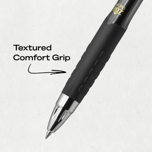 Image of uniball 207 Gel Pens, Black Ink, 0.5mm Micro Point, Retractable, 12 Count, Smooth Writing, Fraud-Resistant, uni Super Ink