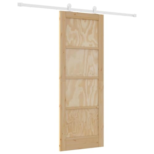 vidaXL Puerta Corredera Orkdal 73.5 X 198.5 cm Madera Maciza de Pino Ajustable Minimalista Interior Con Juego de Herrajes Interior Cierre Suave Operación Suave Características
