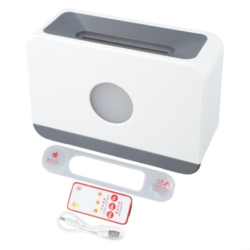 Honseadek Difusor de aroma de llama: humidificador de gran capacidad con control remoto (blanco)