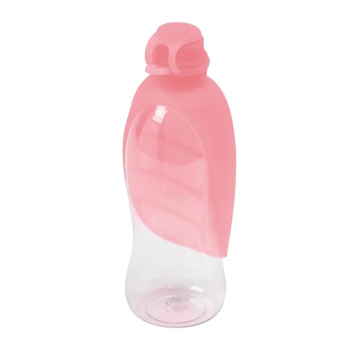 United Pets Leaf - Borraccia per Cani, Ciotola da Viaggio per Cani, di Design, in Silicone, Colore Rosa Chiaro. Dispenser Acqua da Viaggio, Ciotola per Acqua con Bottiglia Inclusa