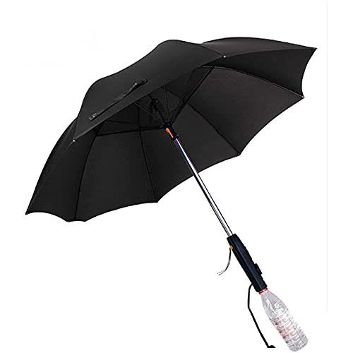 Sun Umbrella for Walking UV Protection, Windproof Umbrella Vented Sun Rain Umbrella Built-in Fan Long Handle Umbrellas with Spray Fan Cooling Umbrella for Golf Beach Patio GardenB