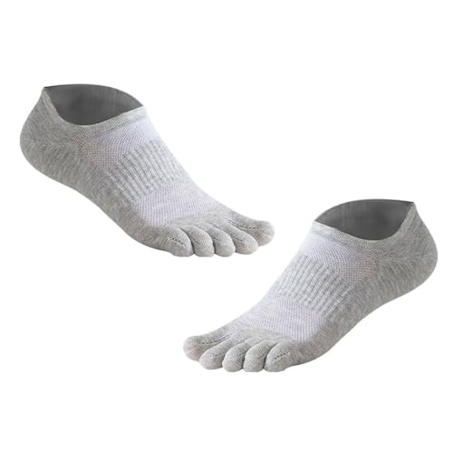 Five Finger Socks Solid Color Thin Men's Socks Quality Sweat-absorbing Ankle Short Socks for Men(Medium grey) - Main Image