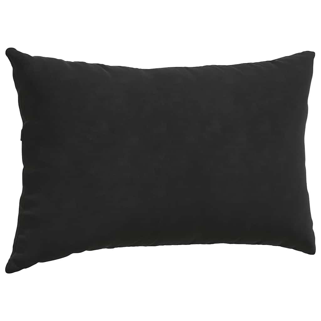Juego de 2 cojines negros para sofá de pana de 50 x 30 cm, funda extraíble con cremallera, relleno de poliéster, moderno juego de cojines para salón, dormitorio, oficina, banco de esquina y
