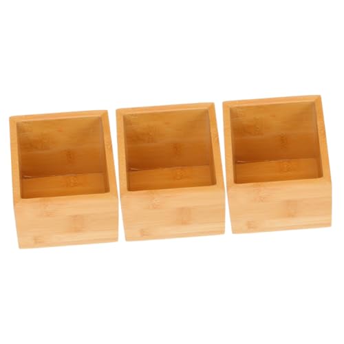 JECOMPRIS 3 pcs Wooden Tea Case for Use Creative Tea Bag Storage Box with Open Design Sugar Packets and Snacks and Elegant Appearance