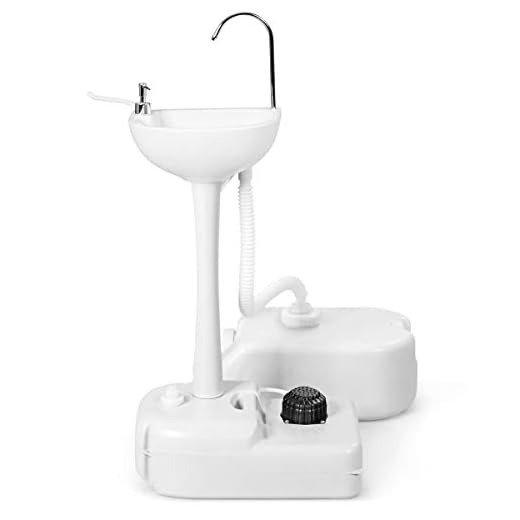 S AFSTAR Portable Hand Sink, Camping Sink with Wheels, 4.5 Gal Water Tank and Soap Dispenser, Foot Pump Hand Wash Station for RV Outdoor Events Gatherings