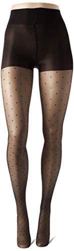 Hanes Script Women's Fashion Dot Compression Tights for Leg Support, Control Top, Sheer Toe, Black3