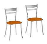 Alta calidad ASTIMESA SCALMNA Dos sillas de Cocina, Metal, Naranja, Altura de Asiento 45 cms