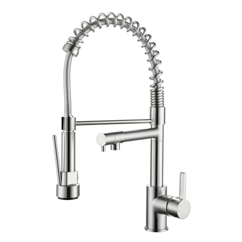 EDOUARD ROUSSEAU - Mitigeur Évier Stoli Inox - Douchette Extractible Ressort - Cartouche Céramique Ø35 mm