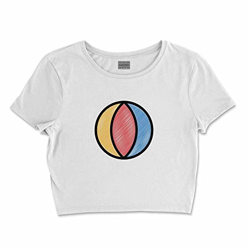 T-shirt blanc court S pour femme Bdwtswi-100341-s minimaliste