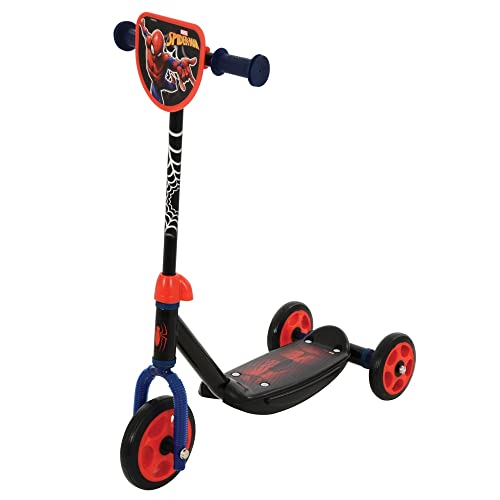 CARTOON Monopattino per Bambini, Spiderman, Marvel, 3 Ruote, da 3 Anni, Manubrio Regolabile in Altezza