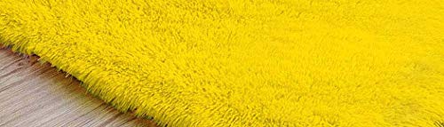 Image of Carpet for Living Room, Bedroom and Hall Handmade Microfiber Cozy Soft and Fluffy Shaggy Area Rug with 2 inch Thick Anti Skid Carpet [3x5 Feet Yellow]