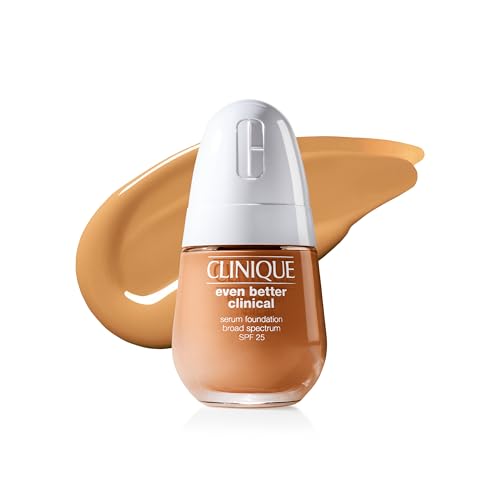 Clinique Even Better Clinical Serum Liquid Foundation SPF 25 With Vitamin C, Salicylic Acid + Hyaluronic Acid For Combination to Oily Skin Types | Full Coverage + Matte Finish, Toffee, 1 Fl Oz