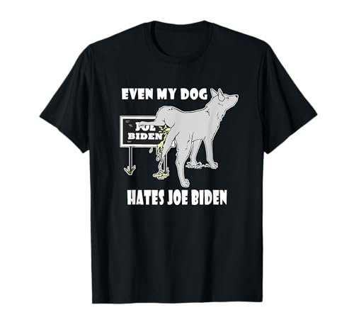 Anti Biden anche il mio cane odia Joe Biden Umorismo politico Maglietta