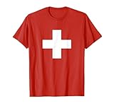 Dieses Schweiz Flagge T-Shirt ist ein tolles Geschenk für jede Schweizerin und jeden Schweizer, und Leute, die ihre Nationalmannschaft im Fussball, Handball, Eishockey, Ski Fahren oder Tennis unterstützen möchten. Tolle Geschenkidee für Schweizer.