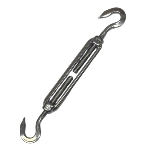 US Stainless Tensores para Cables de Acero 316 con Gancho y Gancho 3/16" Grado Marino miniatura 1