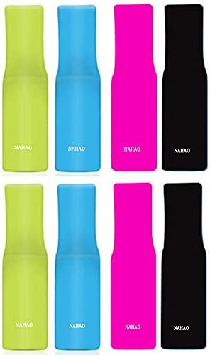 8 PCS Reusable Straw Tips, Silicone Straw Tips, Multi-Color Food Grade Straws Nozzles Tips Covers Fit for 1/3 Inch Wide(9MM Outer Diameter) Stainless Steel Telescopic Straws