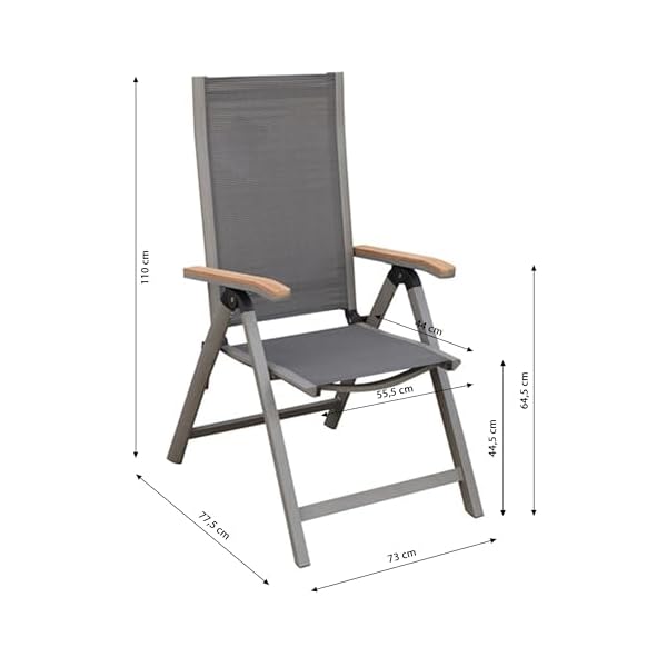 Dehner Klappstuhl Colmar Aluminium Anthrazit