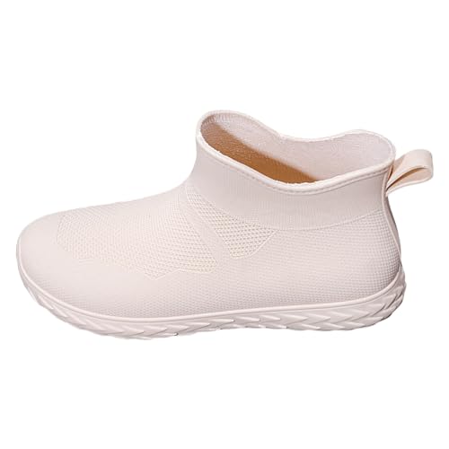 Water Shoes - Botas de agua para mujer, versión coreana, color sólido, tubo corto para viajes y senderismo (3), beige, 37.5 EU