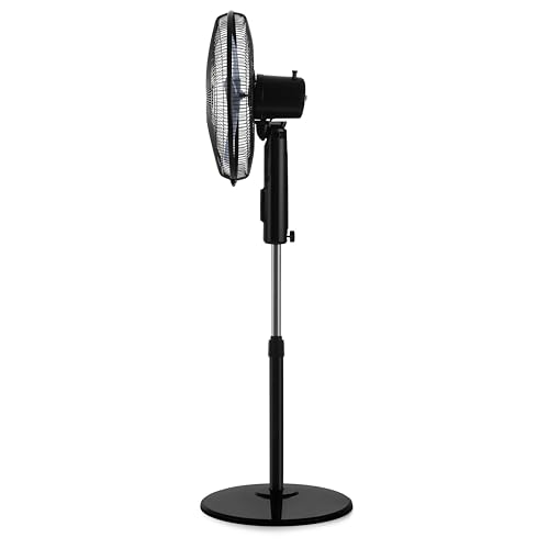 Miniatura 3 de Orbegozo Sf 1140, Ventilador De Pie, 3 Velocidades, 45 W, 5 Aspas De 40 Cm De Diametro, Cabezal Oscilante, Base Redonda, Muy Silenciosa, Altura 128 Cm, Color Negro