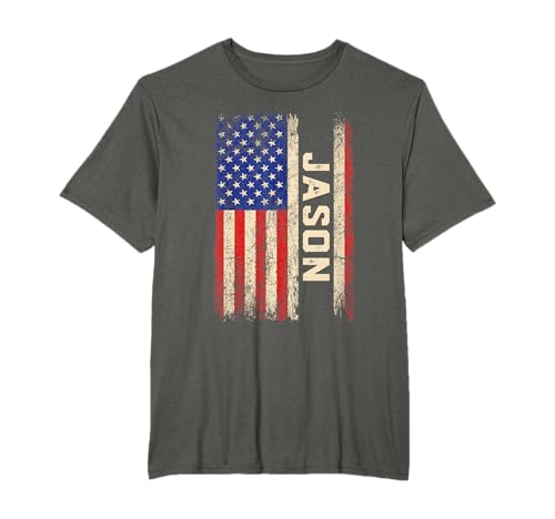 Jason First Name Shirt Jason Name American Flag T-Shirt