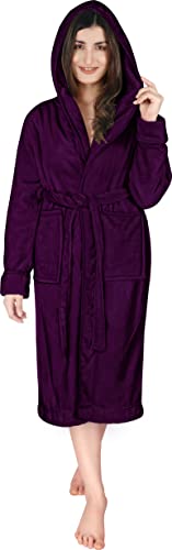 NY Threads Lujo Bata de Forro con Capucha para Mujer - Batas De Estar En Casa de Súper Suave (Ciruela, X-Large) Cover